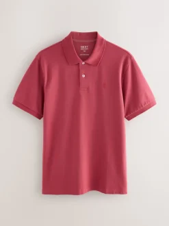 Red Regular Fit Short Sleeve Pique Polo Shirt