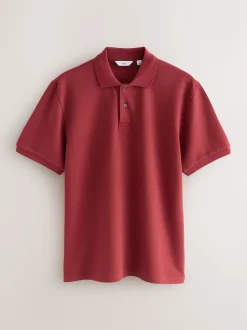 Red Regular Fit Textured Smart Polo Shirt