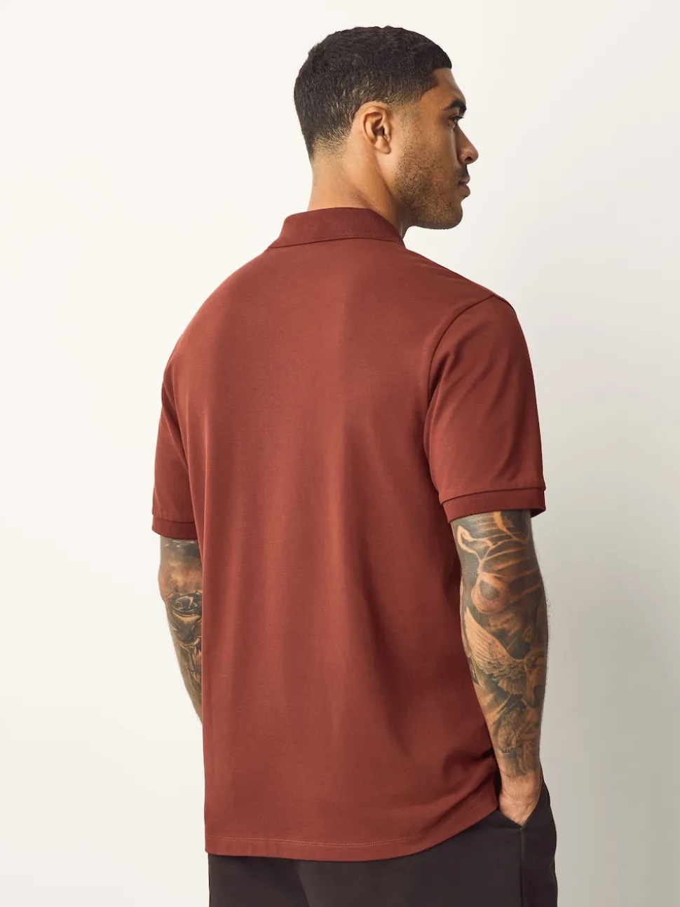 Red Rust Regular Fit Short Sleeve Pique Polo Shirt