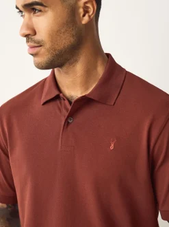 Red Rust Regular Fit Short Sleeve Pique Polo Shirt
