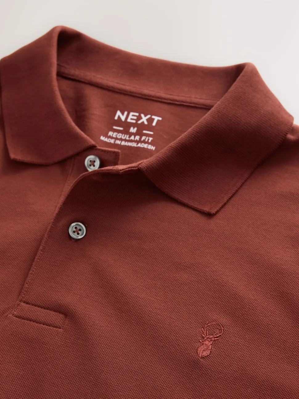 Red Rust Regular Fit Short Sleeve Pique Polo Shirt