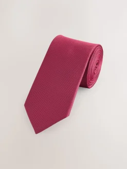 Red Slim Textured Tie