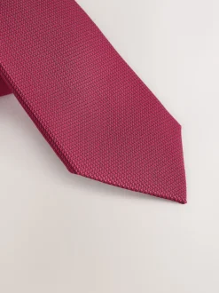 Red Slim Textured Tie
