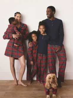 Red Tartan Matching Family Christmas Long Sleeve Pyjamas