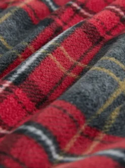 Red Tartan Thermal Fleece Cuffed Check Pyjama Bottoms
