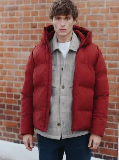 Red ThermoGen Shower Resistant Puffer Jacket