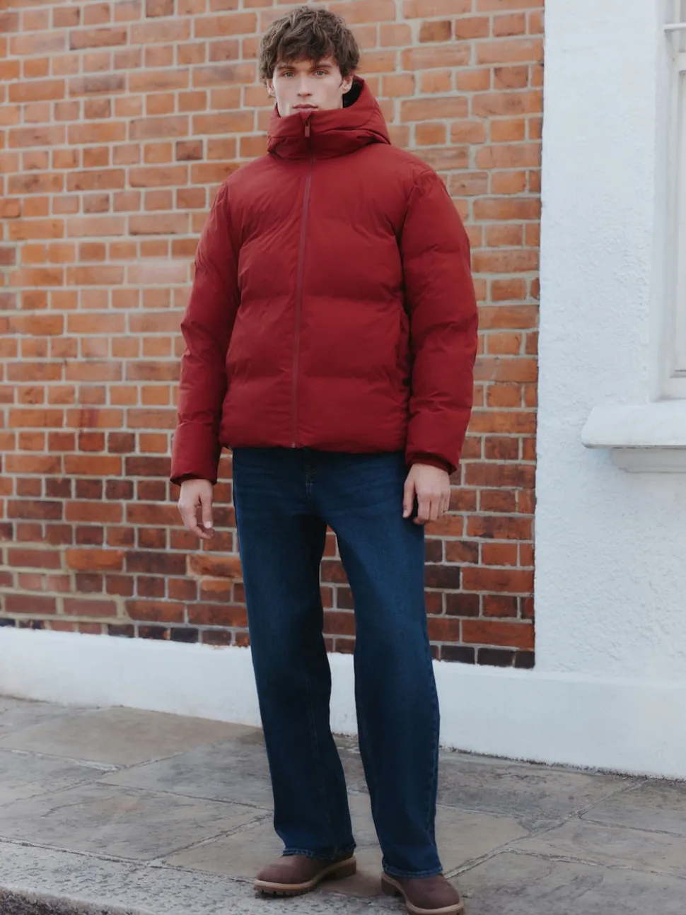 Red ThermoGen Shower Resistant Puffer Jacket