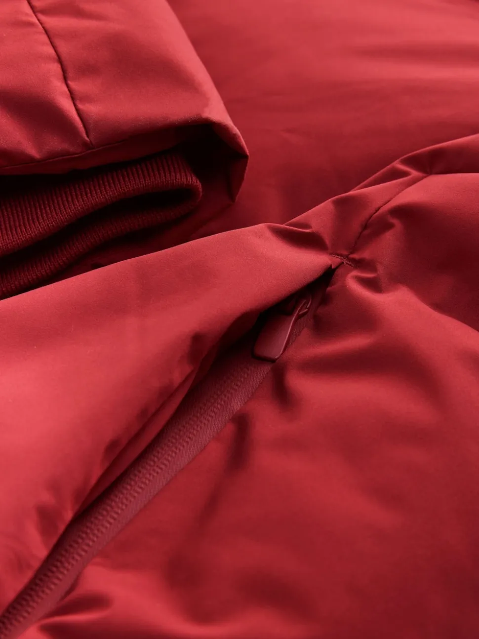 Red ThermoGen Shower Resistant Puffer Jacket
