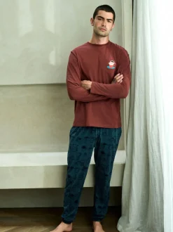 Red/Blue Graphic Long Sleeve Jersey Pyjamas Set