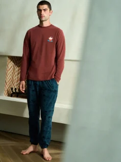 Red/Blue Graphic Long Sleeve Jersey Pyjamas Set