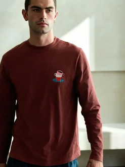 Red/Blue Graphic Long Sleeve Jersey Pyjamas Set