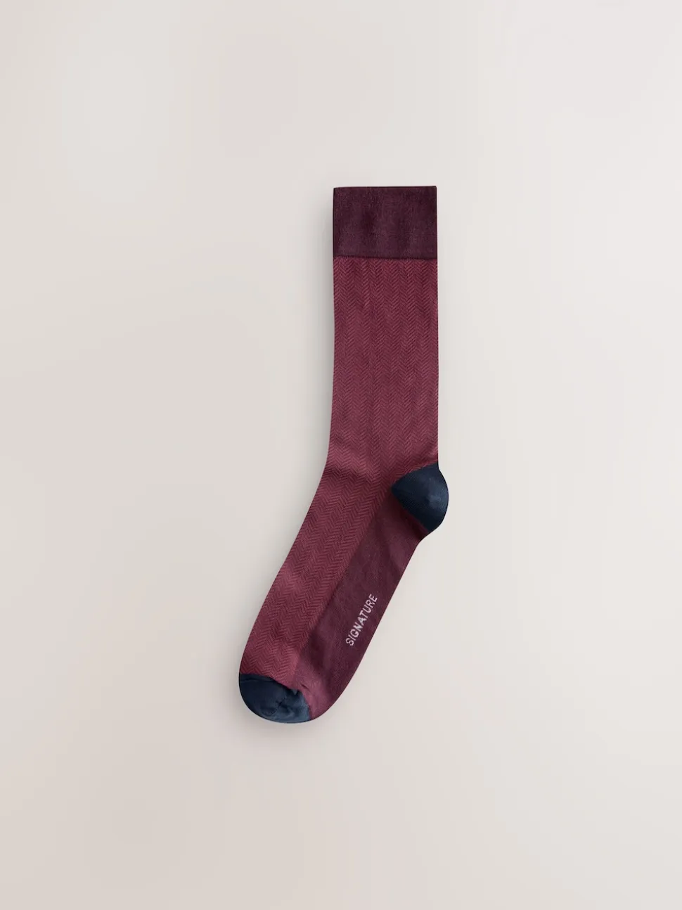 Red/Green/Blue Herringbone Pattern Modal Signature Socks 4 Pack