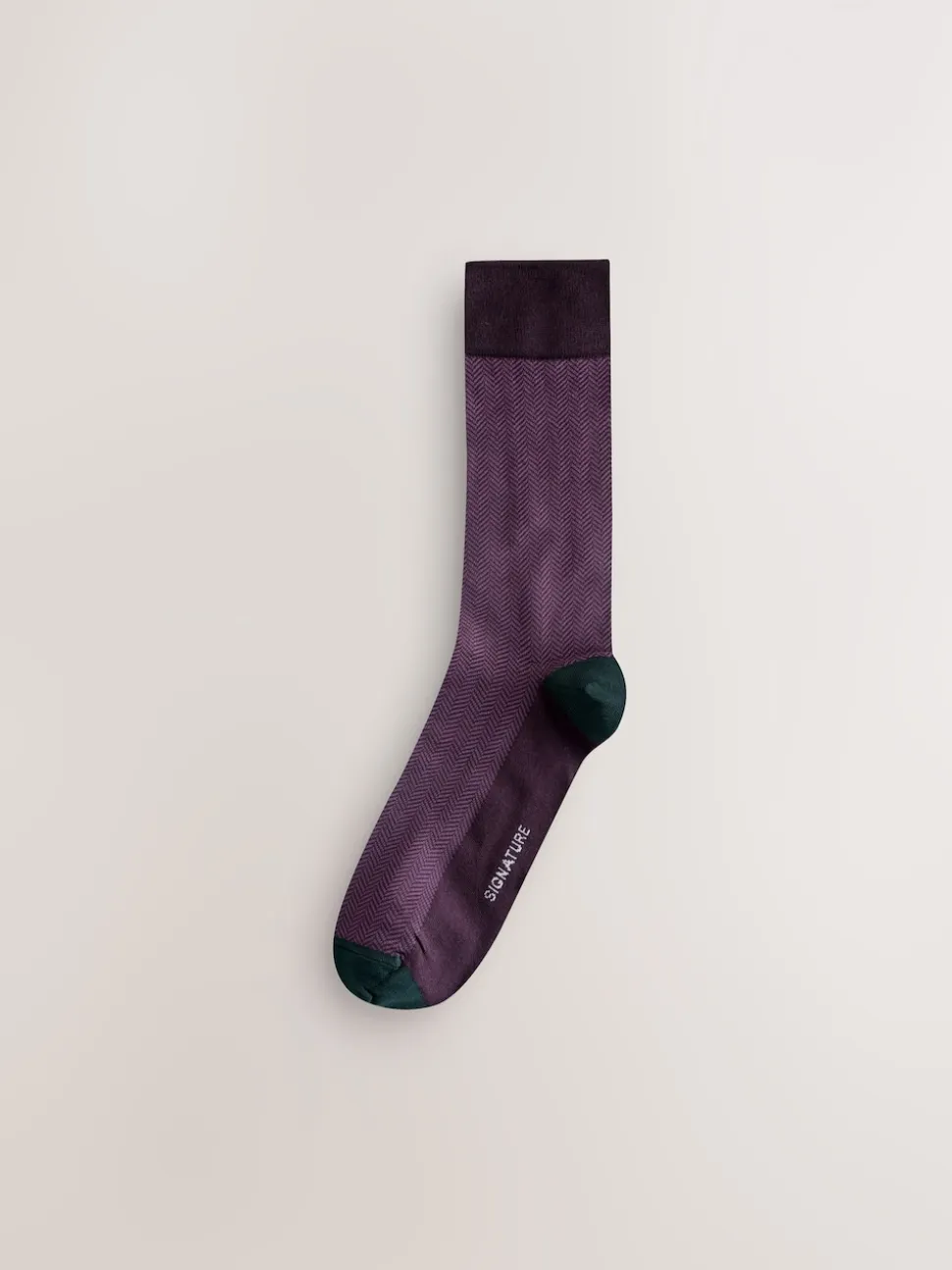 Red/Green/Blue Herringbone Pattern Modal Signature Socks 4 Pack