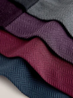Red/Green/Blue Herringbone Pattern Modal Signature Socks 4 Pack