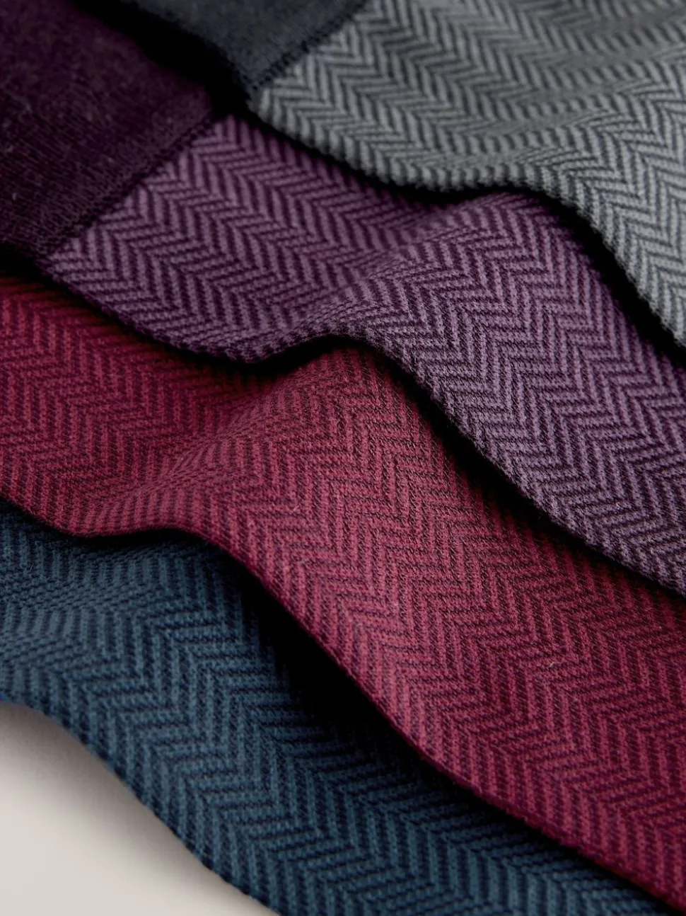 Red/Green/Blue Herringbone Pattern Modal Signature Socks 4 Pack