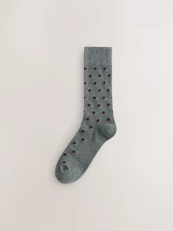 Red/Grey 7 Pack Cotton Rich Socks