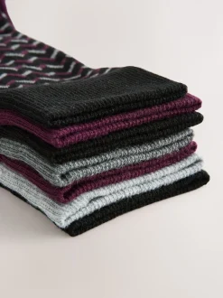 Red/Grey 7 Pack Cotton Rich Socks
