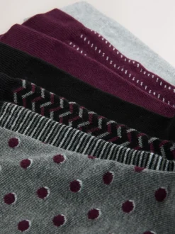 Red/Grey 7 Pack Cotton Rich Socks