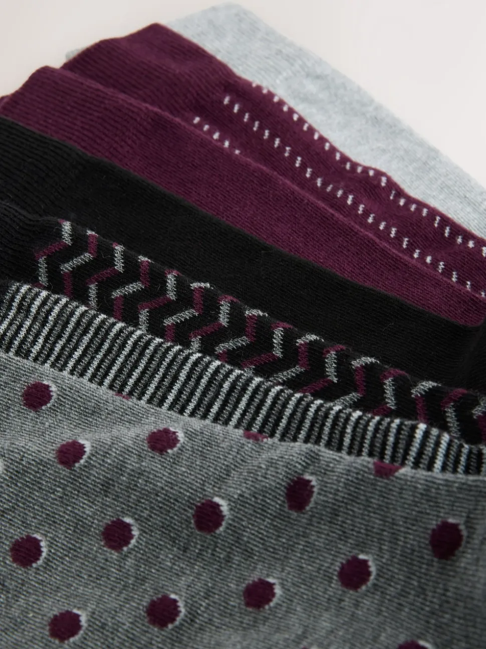 Red/Grey 7 Pack Cotton Rich Socks