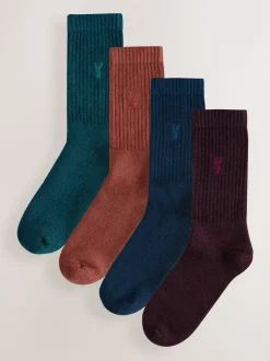 Red/Orange Twisted Heavyweight Socks 4 Pack