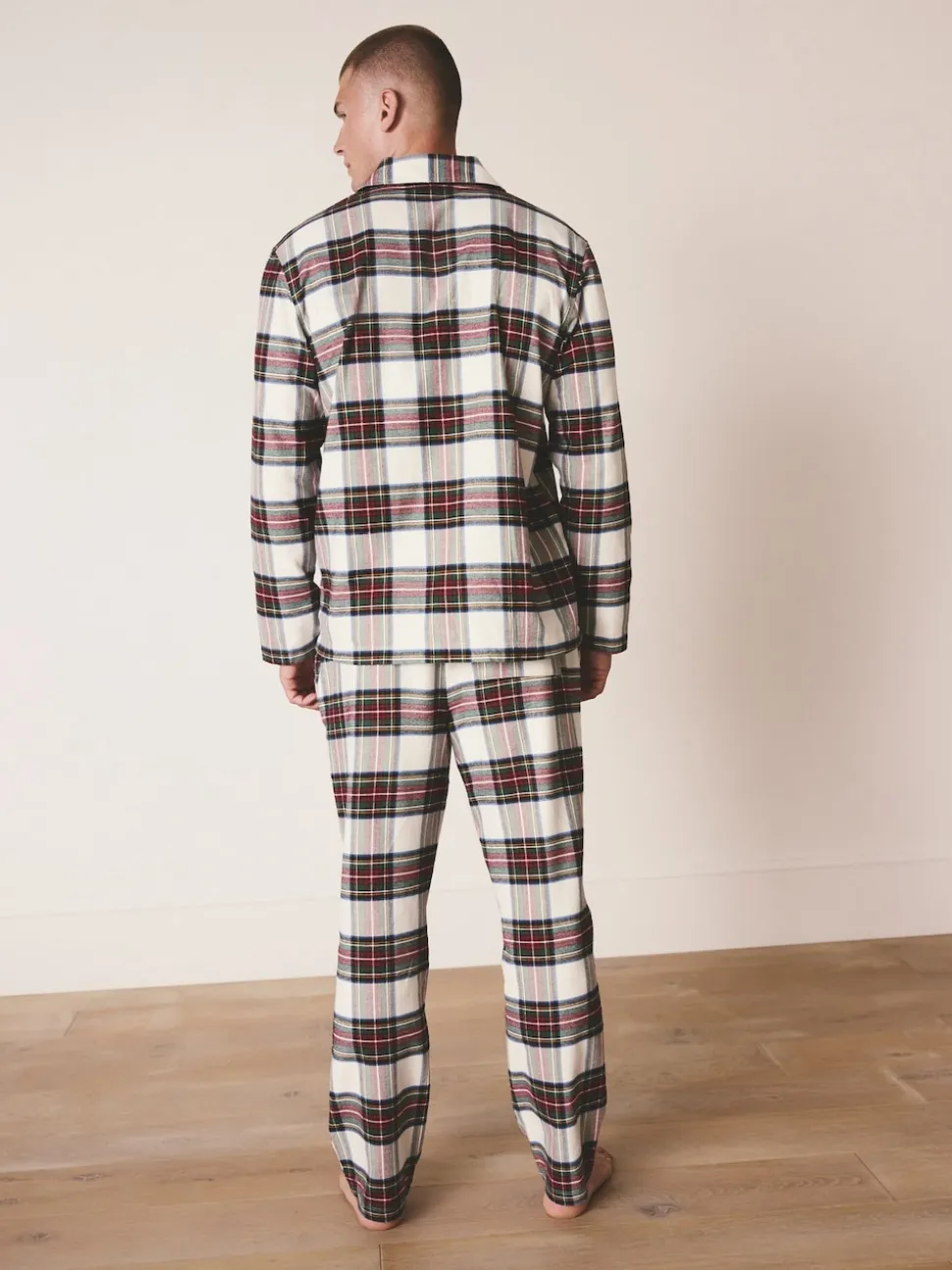 Red/White Check Matching Family Christmas Button Through Pyjamas