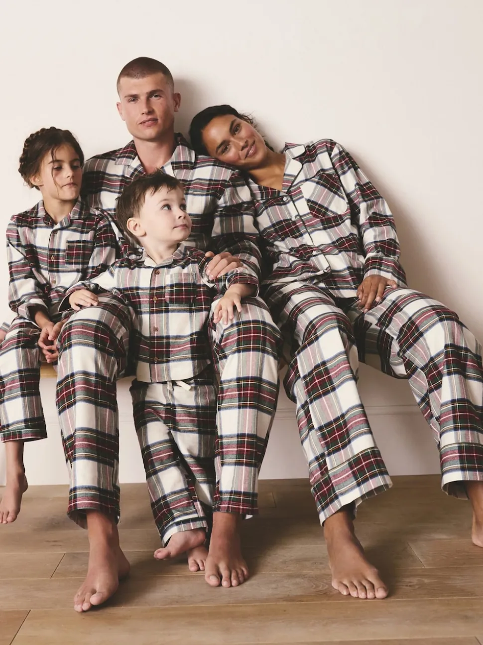 Red/White Check Matching Family Christmas Button Through Pyjamas