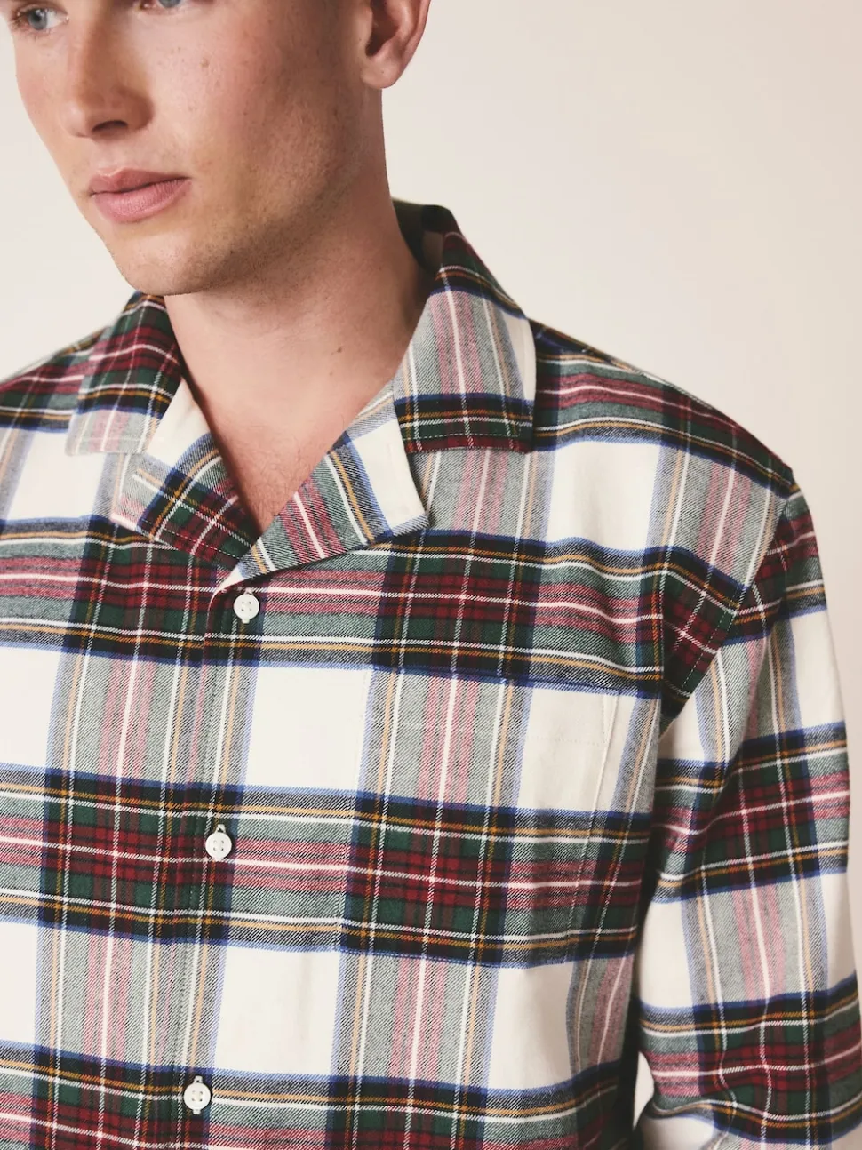 Red/White Check Matching Family Christmas Button Through Pyjamas