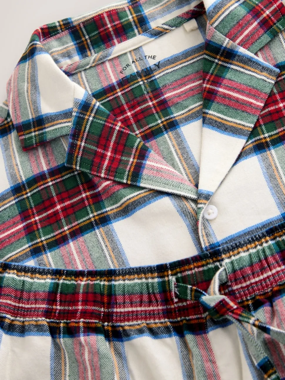 Red/White Check Matching Family Christmas Button Through Pyjamas