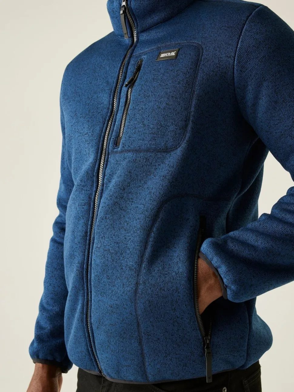 Regatta Blue Barlee Marl Knitted Teddy Fleece