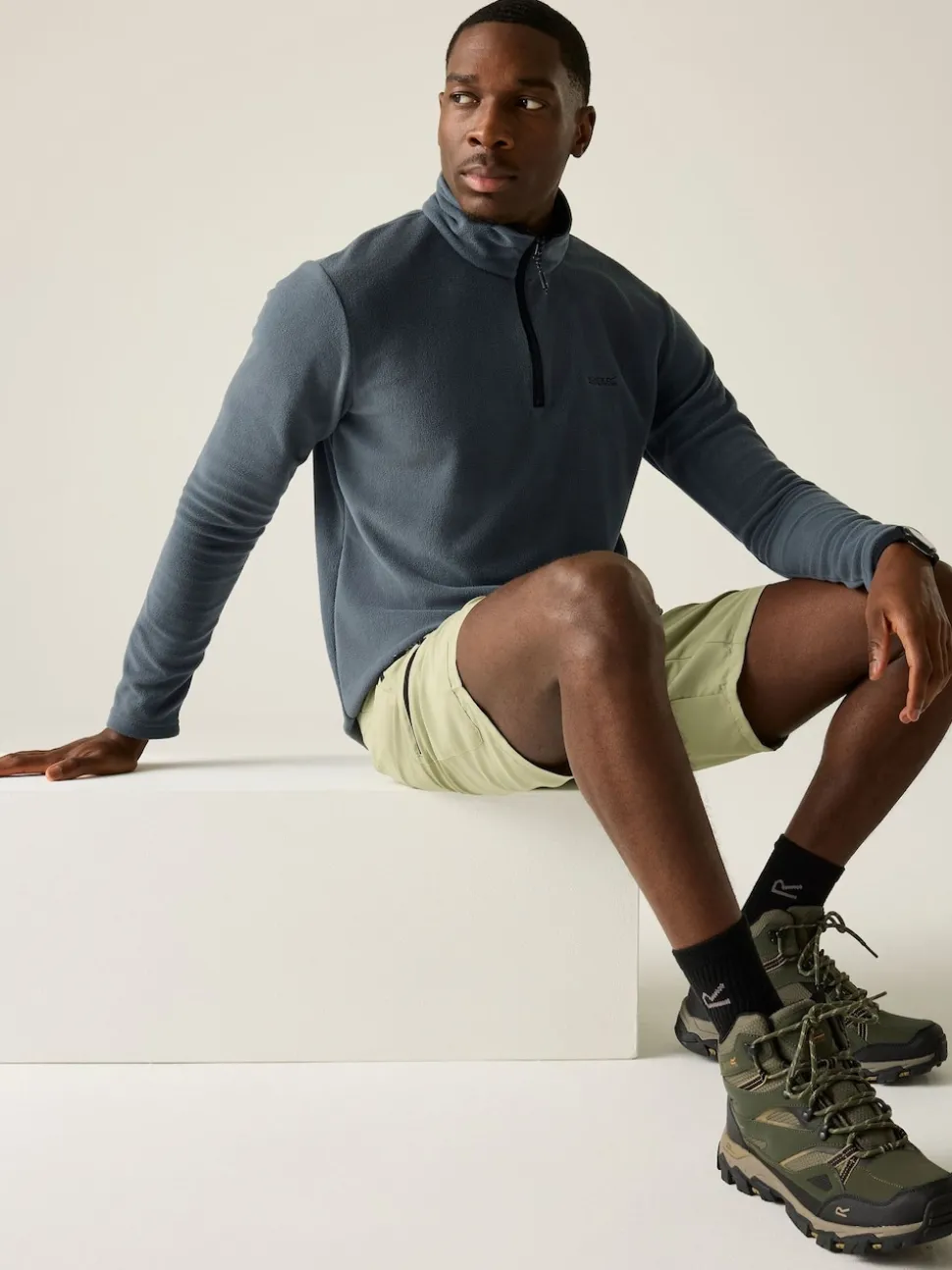 Regatta Grey Thompson Fleece Zip Neck