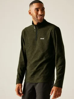 Regatta Light Green Thompson Marl Fleece Zip Neck
