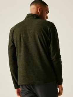 Regatta Light Green Thompson Marl Fleece Zip Neck