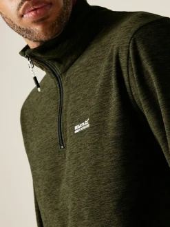Regatta Light Green Thompson Marl Fleece Zip Neck