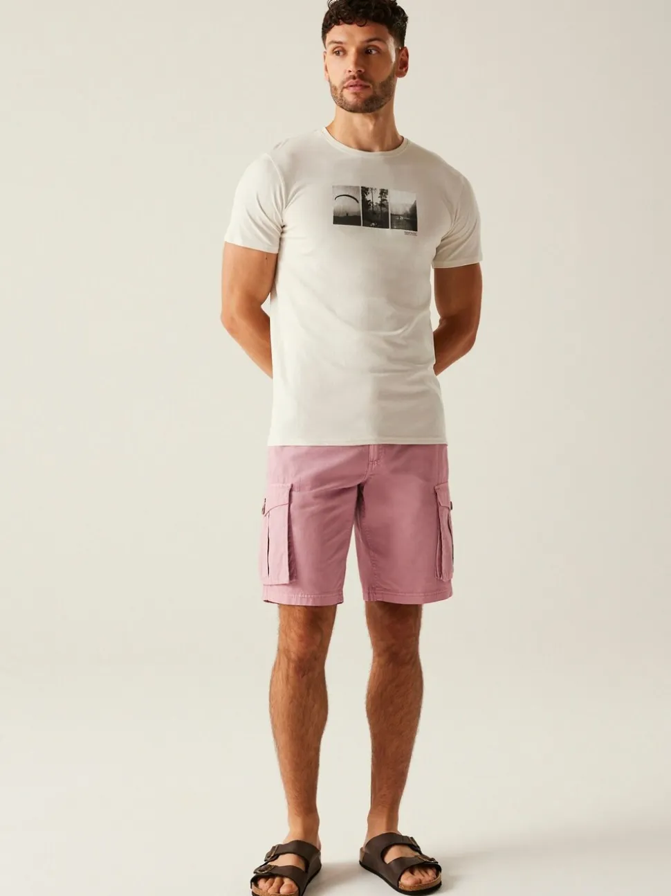 Regatta Pink Mens Shorebay Vintage Look Cargo II Shorts