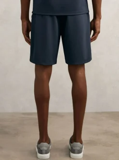 Reiss Airforce Blue Angus Textured Drawstring Shorts