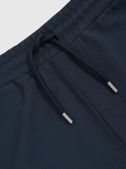 Reiss Airforce Blue Angus Textured Drawstring Shorts