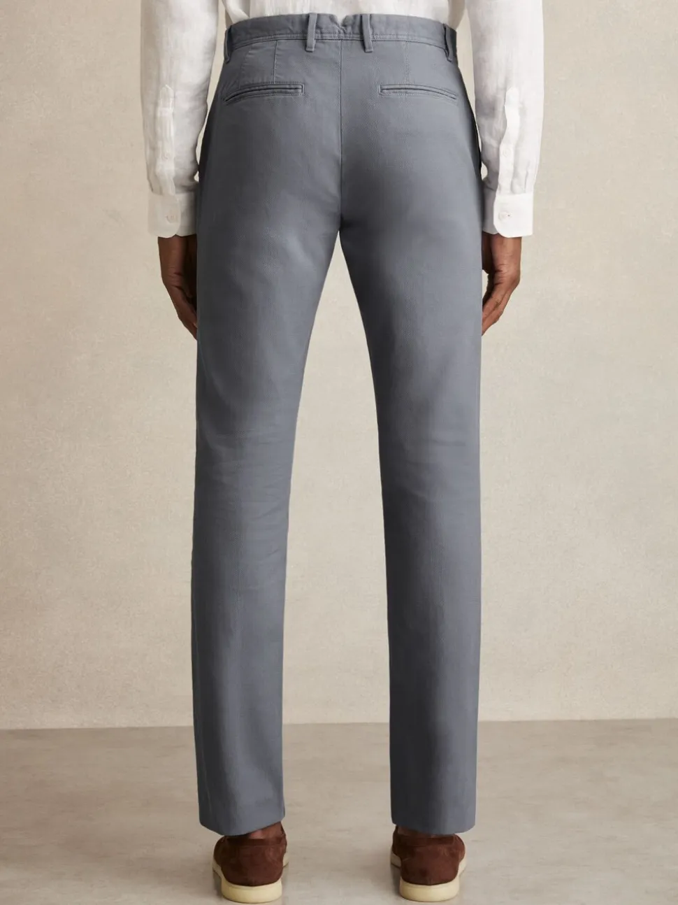 Reiss Airforce Blue Dobby Cotton-Piqué Slim-Fit Chinos