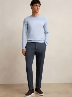 Reiss Airforce Blue Found Stretch Slim Fit Drawstring Trousers