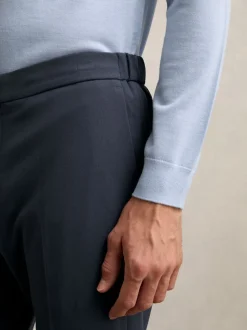 Reiss Airforce Blue Found Stretch Slim Fit Drawstring Trousers