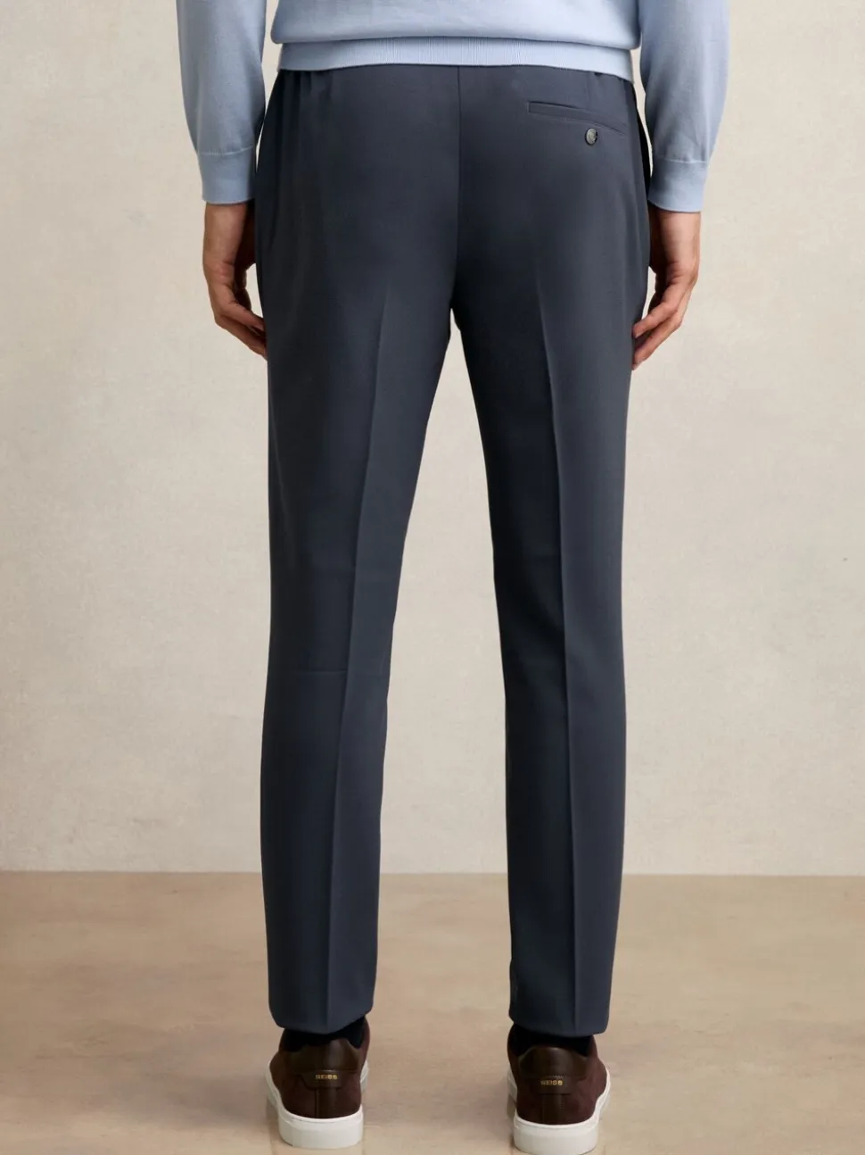 Reiss Airforce Blue Found Stretch Slim Fit Drawstring Trousers