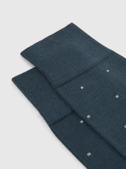 Reiss Airforce Blue Mario Spot Polka Dot Socks