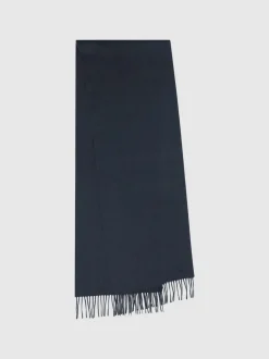 Reiss Airforce Blue Picton Wool and Cashmere Scarf