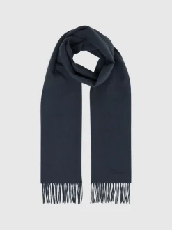 Reiss Airforce Blue Picton Wool and Cashmere Scarf