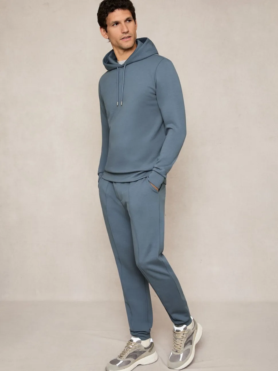 Reiss Airforce Blue Premier Stretch-Jersey Tailored Joggers