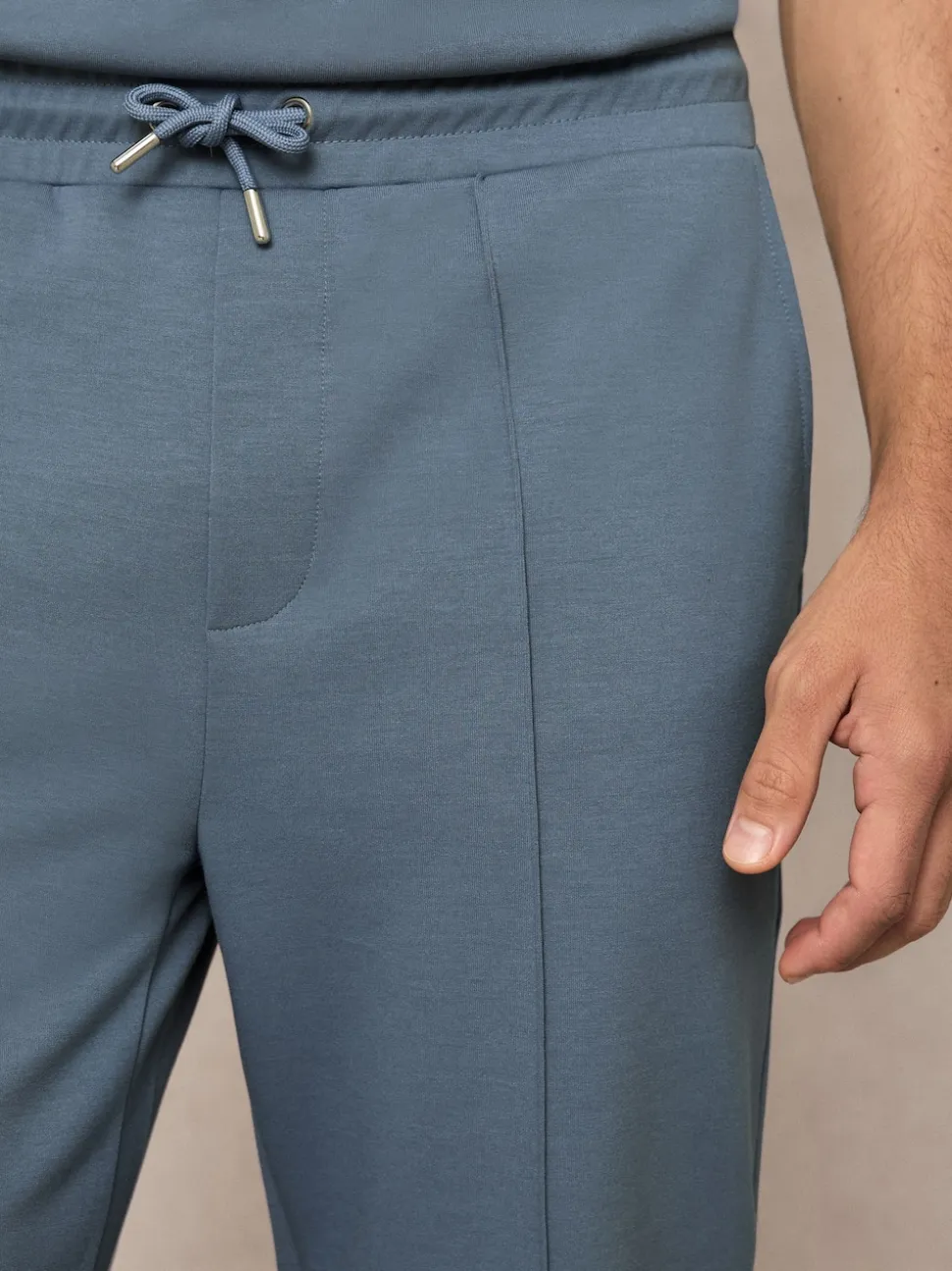 Reiss Airforce Blue Premier Stretch-Jersey Tailored Joggers