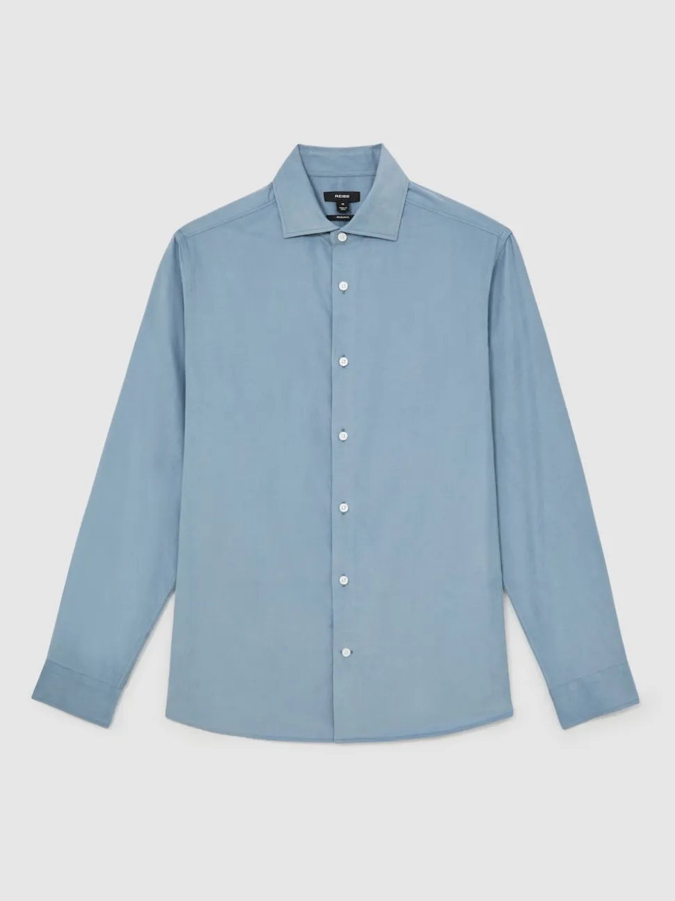 Reiss Airforce Blue Velma Cotton Corduroy Cutaway-Collar Shirt
