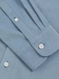 Reiss Airforce Blue Velma Cotton Corduroy Cutaway-Collar Shirt