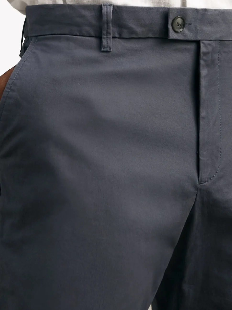 Reiss Airforce Blue Wicket Cotton Chino Shorts with Stretch
