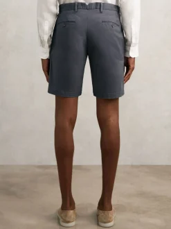 Reiss Airforce Blue Wicket Cotton Chino Shorts with Stretch