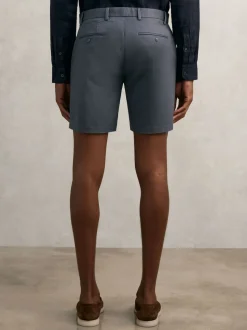 Reiss Airforce Blue Wicket Cotton Chino Shorts with Stretch